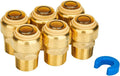 6-Pack Male Adapter, 3/4 Inch Push-to-Connect x 1/2 Inch MNPT | Brass, Straight by SUNGATOR