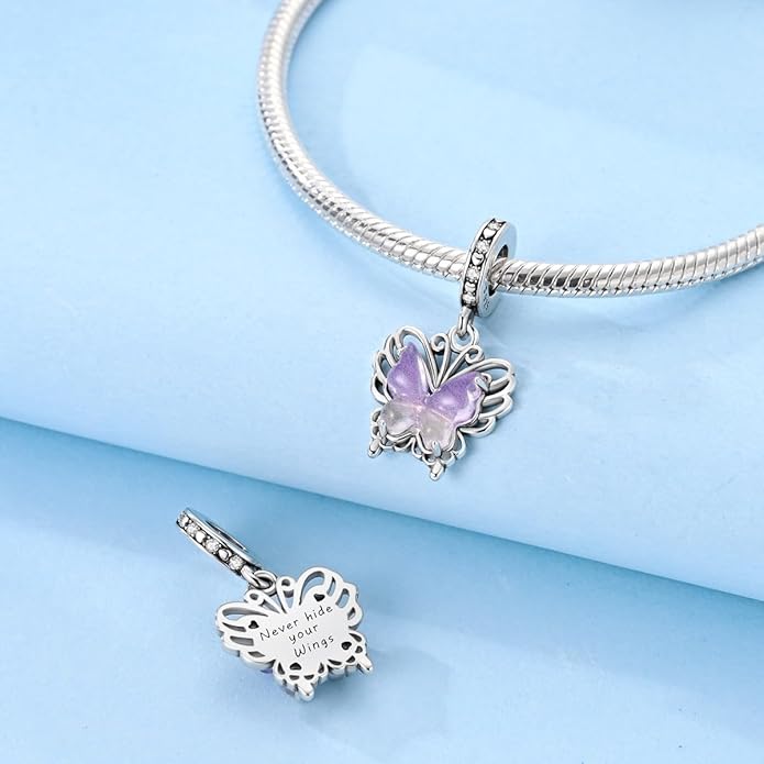 NARMO S925 Sterling Silver Charms Hamsa Charm for Pandora Bracelets Cross Charms for Bracelets Perfume High Heels Dangle Charms Silver Charms for Women