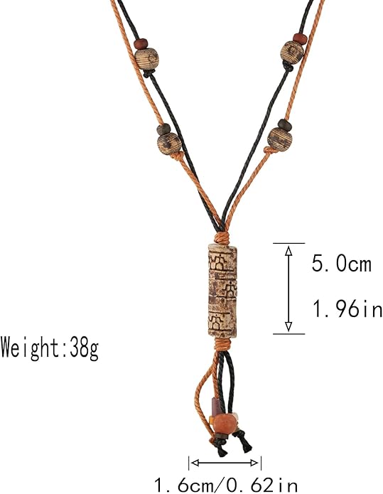 STWTR Bohemian Beaded Necklace Pendant for Women Men Retro Colorful Ceramic Pendant Handmade Ethnic Tribe Boho Jewelry Gift
