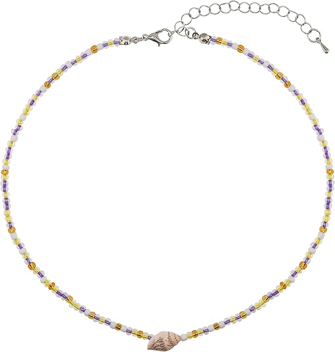 Women's Shell Starfish Boho Layered Beaded Necklace Choker for Summer Beach Vacation Gifts for Birthday/Anniversary/Christmas