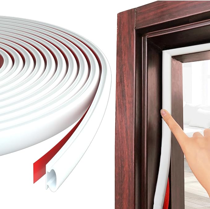 ESUFEIR 26Feet Door Weather Stripping Door Seal Strip, Self-Adhesive Rubber by ESUFEIR