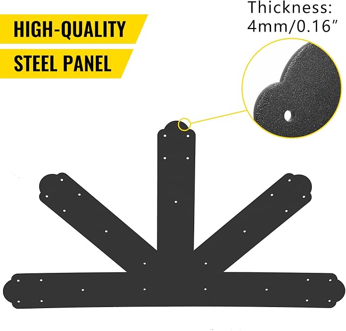 VEVOR Gable Plate, 12:12 Pitch Gable Bracket, 4 mm / 0.16" Steel Truss Nail - Image 2