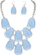 Firstmeet Chunky Bubble Statement Collar Necklace with Earrings for Women