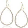 Simulated Diamond Teardrop Dangle Earrings For Women - Gold or Silver Tone with Cubic Zirconia - Hypoallergenic and Safe for Sensitive Ears