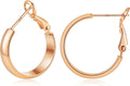 Gacimy 14K Gold Plated Hoop Earrings for Women, 14k Real Gold Plated with 925 Sterling Silver Post, Hypoallergenic Lightweight Thick Hoops Earrings for Women Trendy