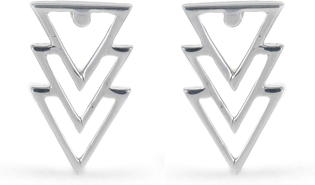 Boma Jewelry Sterling Silver Triangle Geometric Stud Earrings