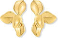 Chunky Gold Statement Earrings For Women Gold Plated Sectored Flower Leaf Shell Angel Wing Earrings Trendy Boho Jewelry For Women Large Stud Earrings Hypoallergenic Earrings