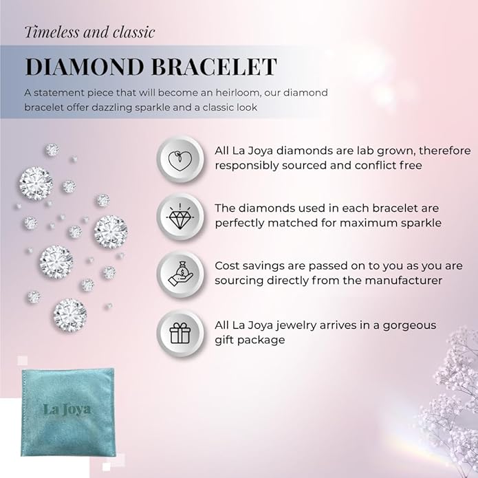 Lab Grown Diamond Bracelets for Women | 1/4-1 Carat White Gold Plated Sterling Silver Adjustable Bolo Diamond Bracelet