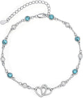 Anklet for Women 925 Sterling Silver Double Infinity Ankle Bracelet Waterproof Summer Jewelry Anniversary Birthday Gifts for Her
