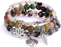 UEUC Tree of Life Yoga Healing Stone Bracelets,Multilayer Lotus Chakra Stone Reiki Bracelet Sets,Anxiety Crystal Natural Stone,for Women Stress Relief