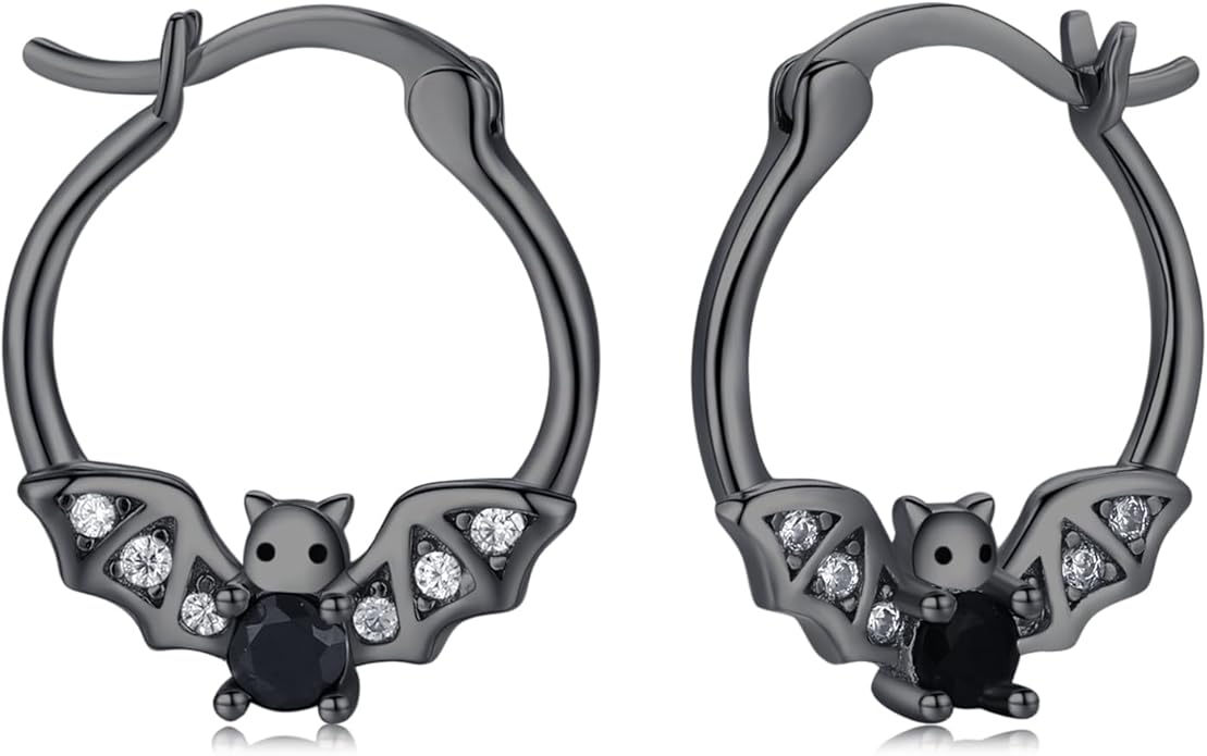 JUSTKIDSTOY Hypoallergenic Panda/Unicorn/Hummingbird/Dolphin Hoop Earrings for Women 925 Sterling Silver Animal Huggie Hoop Earrings Jewelry Gifts for Sensitive Ears