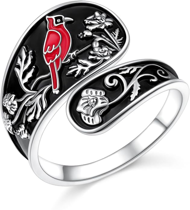 Hamsa Hand of Fatima Lotus Evil Eye/Love Heart/Butterfly/Rose Spoon Adjustable Open Rings 925 Sterling Silver Statement Ring Jewelry Gifts for Women