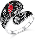 Hamsa Hand of Fatima Lotus Evil Eye/Love Heart/Butterfly/Rose Spoon Adjustable Open Rings 925 Sterling Silver Statement Ring Jewelry Gifts for Women