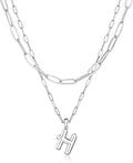 adoyi Valentines Day Gifts for Women Hers Dainty 14K Gold Plated Heart Initial Necklaces Layered Letter A-Z Pendant Necklace Stack Trendy Jewelry Birthday Valentines Day Gifts for Women Jewelry