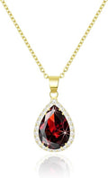 Linawe Crystal Chain Necklace for Women Trendy, Imitation Diamond Pendant, Statement Cubic Zirconia Boho Jewelry Set, 14K Gold/Rose Gold/Silver Birthstone Necklace
