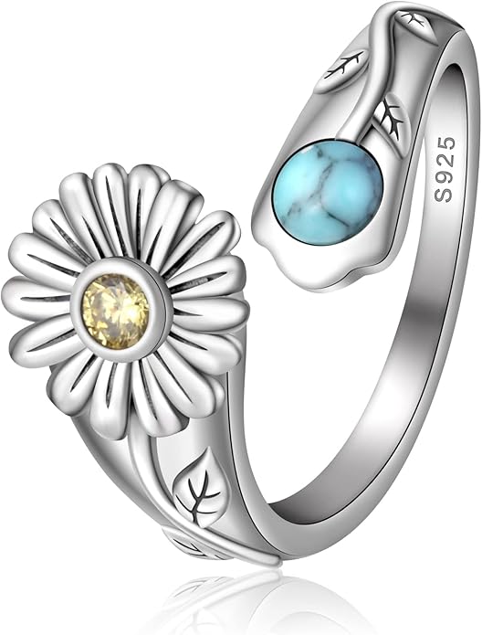 Spoon Rings for Women 925 Sterling Silver Sunflower Adjustable Thumb Spoon Rings Celtic Knot Promise Engagement Statement Boho Vintage Finger Open Antique Rings Jewelry