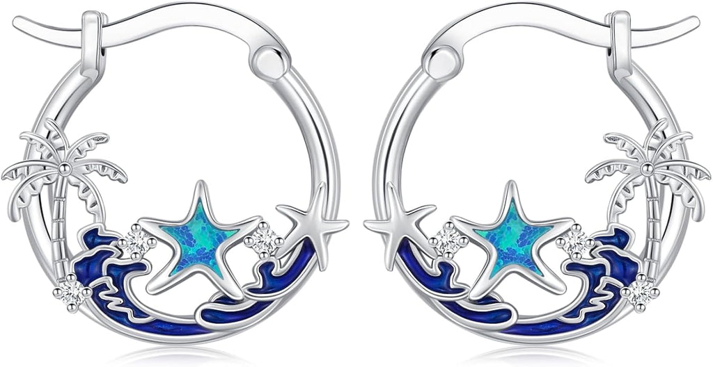 JUSTKIDSTOY Hypoallergenic Panda/Unicorn/Hummingbird/Dolphin Hoop Earrings for Women 925 Sterling Silver Animal Huggie Hoop Earrings Jewelry Gifts for Sensitive Ears