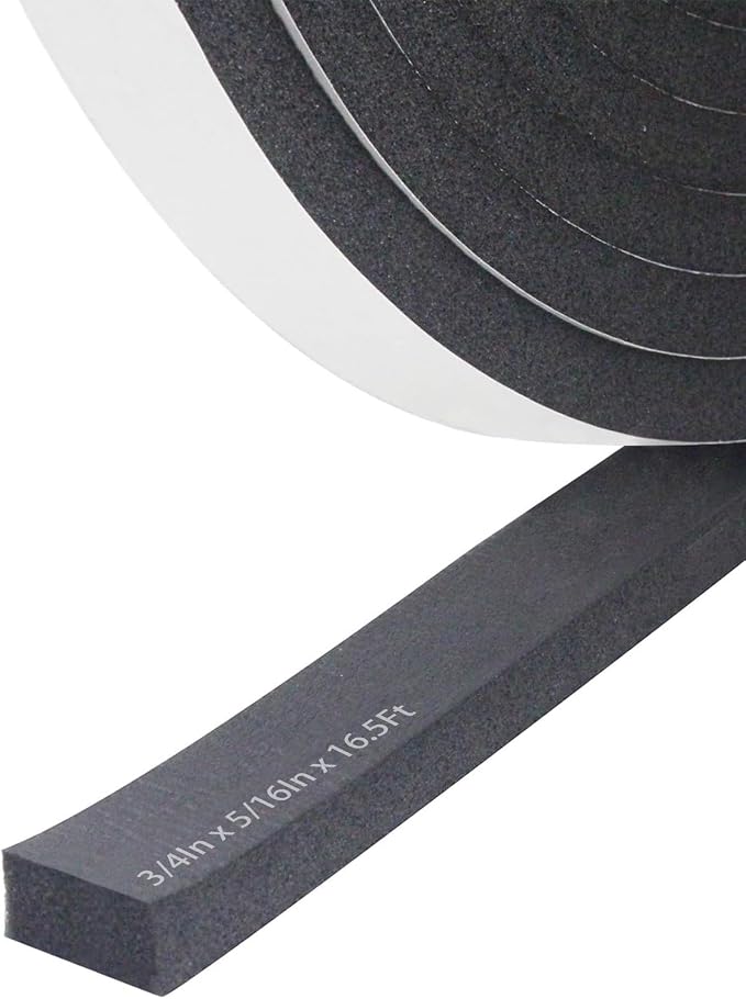 Storystore Self Adhesive Foam Weather Stripping, 3/4"x5/16"x16.5' Door Seal | by Storystore