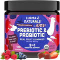 Llama Naturals Kids Probiotic with Prebiotic Fiber, Vegan, Organic Prebiotics and Probiotics Gummies for Gut Health Support, Toddler Real Fruit Gummy Vitamins, No Added Sugar Cane, Mixed Berry, 120 Ct
