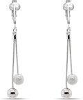 Silver Clip On Earrings For Women, They Look Pierced, Don't Pinch & Won't Fall Off, Hypoallergenic & Lightweight