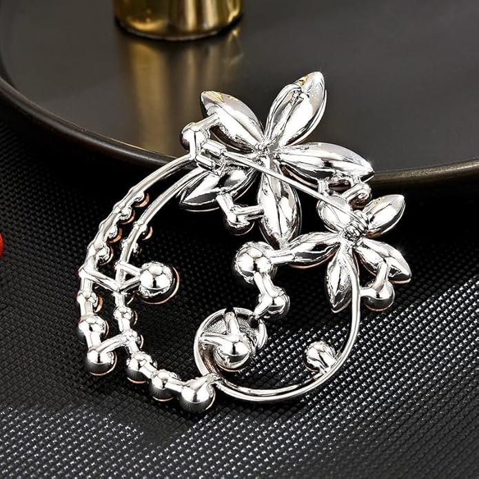Flower Brooch Pin - Rhinestone Flower Pin 18k Gold Plated - Thanksgiving Day, Birthday, Wedding Gifts for Mom, Wife