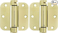 Amazon Basics Self-Closing Door Hinge, 3.5 Inch x 3.5 Inch, Polished Brass by AmazonBasics