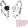 TOTWOO Long Distance Touch Bracelets for Couples, Smart Light & Vibration Love Jewelry, Long Distance Valentines Day Gifts for Him Her Women Men, One-to-One Bluetooth Pairing via App