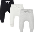 Baby 3 Pack Flexy Pants and Leggings, Infant Boys Girls Tapered Ankle Jogger Pants