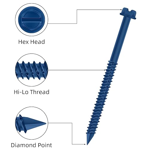 1/4" x 5" Blue Hex Head Concrete Screw Anchor Kit - Image 4