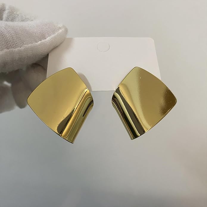 Unique Abstract Earrings For Women,Geometric Statement Stud Earring Large Hypoallergenic Earring for Gift