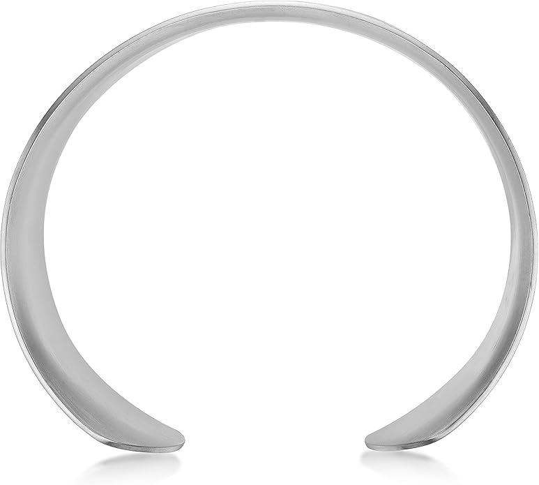 Lavari Jewelers 7 Inches Long Wide Open Cuff Bangle Bracelet for Women I 2.5 Inches in Diameter and 1.5 Inches in Height I Ion Plated Stainless Steel or Satin Finish Bangle for Her I Wide Bracelet