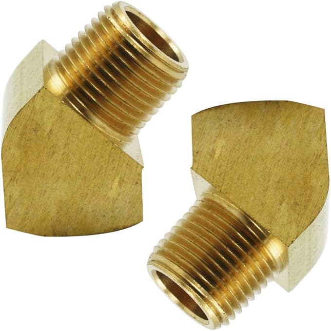 45 Degree Street Elbow 1/2" NPT Male x 1/2" NPT Female Brass Pipe Fitting by Legines