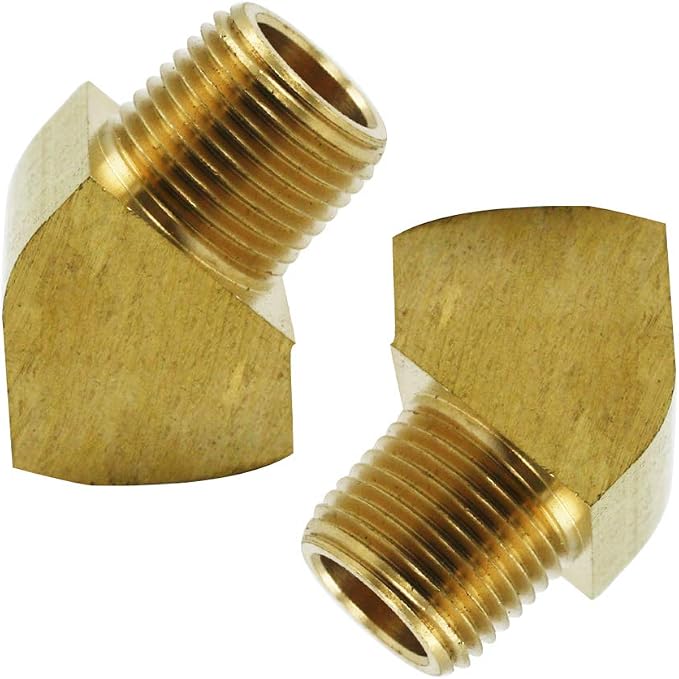 45 Degree Street Elbow 1/8" NPT Male x 1/8" NPT Female Brass Pipe Fitting by Legines
