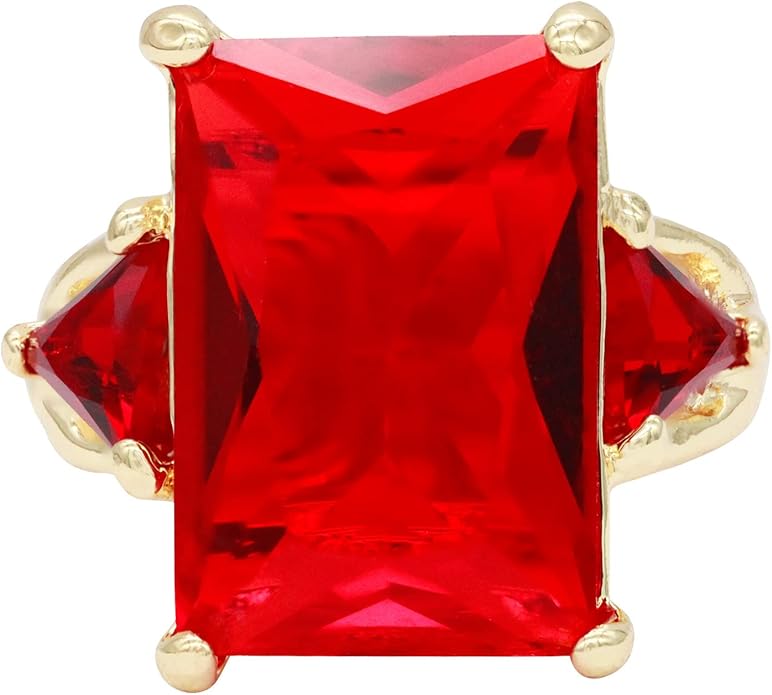 Lavencious Big Bold Radiant CZ Stones Stretch Rings for Women Size for 7-9