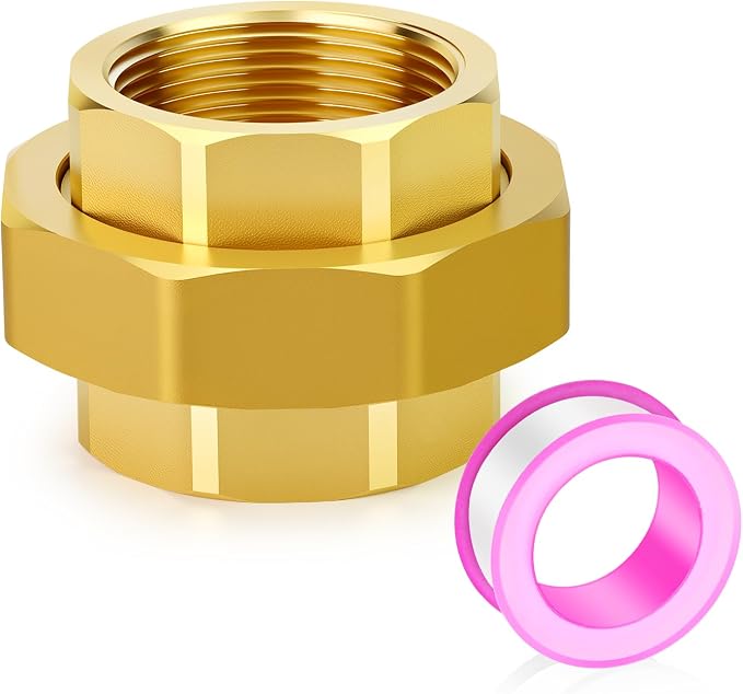 1PCS Brass Union，1-1/4" NPT Female x 1-1/4" NPT Female Brass Pipe Fitting by TAISHER