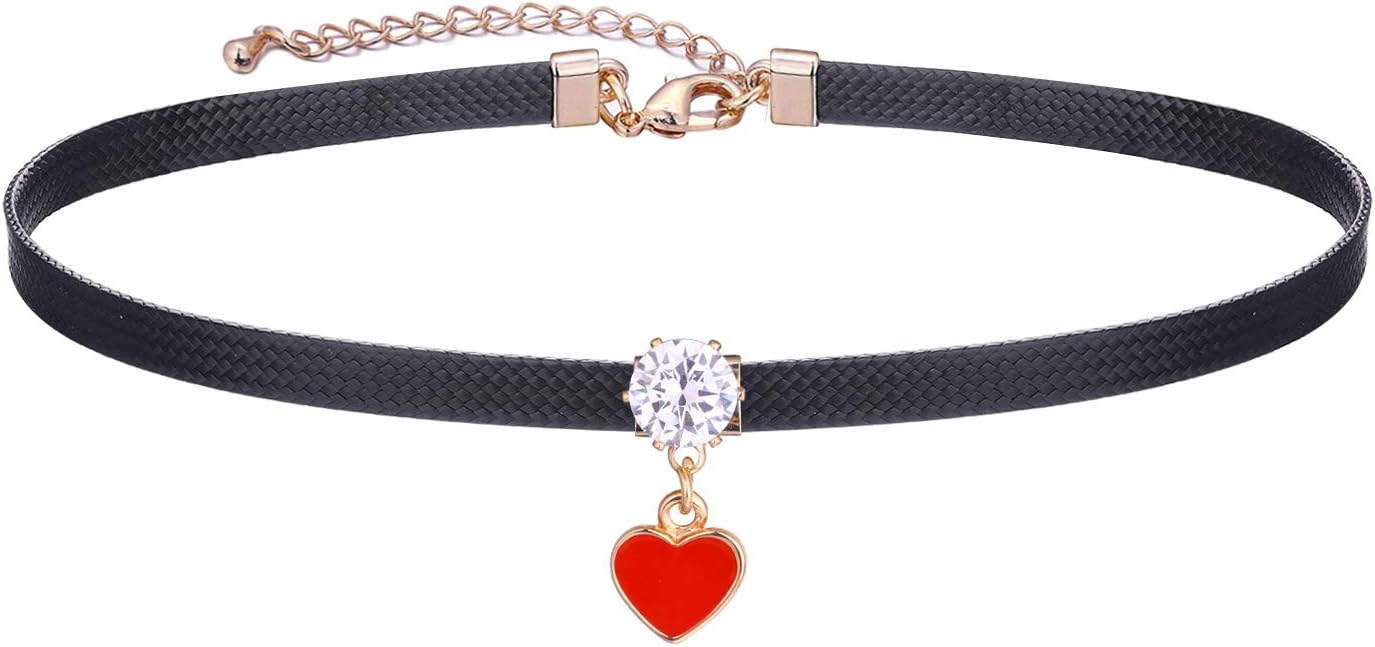 Yonhon Black Choker Necklace for Women,Gold/Siver Tone Choker Necklace with Elegant Pendantant