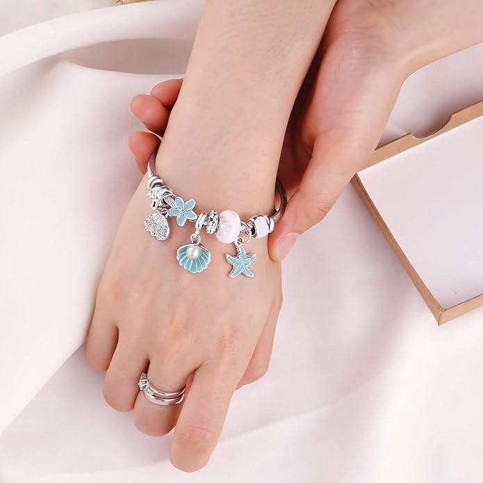 Charm Bracelets for Girls Cute Cartoon Friendship Bracelets Adjustable Bangle Gifts for Girls DIY Jewelry
