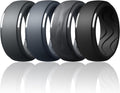 Egnaro Men's Silicone Rings 10mm Wide 2.5mm Thick, Rubber Wedding Bands with Inner Arc Ergonomic Breathable Design, 1/4/5/7 Variety Multipack