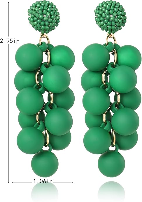 Acrylic ball Beads Dangle Earrings for Women,Colorful Statement Earring Cute Candy Colored Drop Dangle Geometric Jewelry Earrings For Gift Party