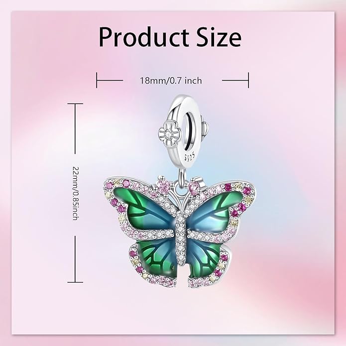Birthday Fashion Love Heart Dangle Charm 925 Sterling Silver Charms fits Bracelets and Necklace Pendant Bead Charms Jewelry Present for Women Family Friends