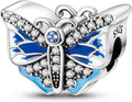 MULA 925 Sterling Silver Charms for Bracelets and Necklaces Airplane Passport Dangle Pendants Beads Butterfly Dragonfly Charms Jewelry Charm for Women