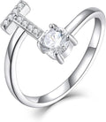 STARCHENIE Adjustable Initial Ring for Women 925 Sterling Silver Letters A-Z 26 Alphabet Rings Size 7