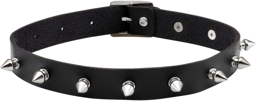 Eigso Vintage Punk Goth Studded Rivet Pu Leather Collar Choker Necklace with Spikes Adjustable