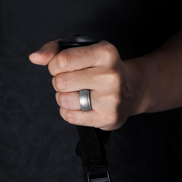 Egnaro Men's Silicone Rings 10mm Wide 2.5mm Thick, Rubber Wedding Bands with Inner Arc Ergonomic Breathable Design, 1/4/5/7 Variety Multipack