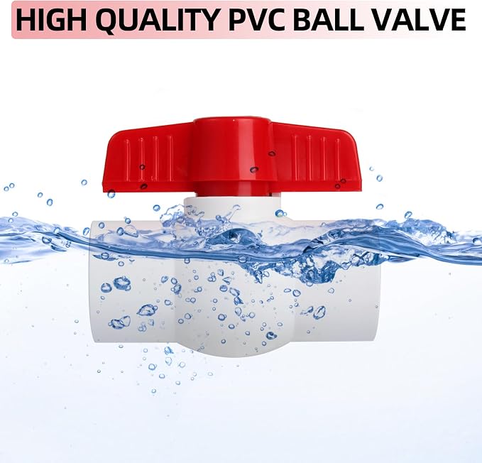 1/2'' PVC Ball Valves, Water Shut Off Valves, 1/2 inch Ball Valves Slip - Image 5