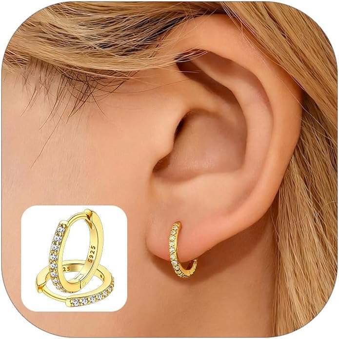 FaithHeart Sterling Silver Hoop Earrings for Women, Hypoallergenic Huggie Hoop Earrings Lightweight Small Cartilage Earrings Hoop Earring Dainty Everyday Earrings 6/8/10/12/14/15/16/18/20mm