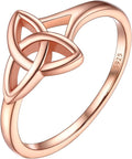 PROSILVER 925 Sterling Silver Claddagh Ring/Celtic Knot Ring for Women, Irish Wedding Band, Rose Gold Plated/Gold Plated, Size 4-12, Come with Box