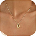 Bubble Gold Silver Letter Necklace Initial Necklaces for Women Trendy 14K Dainty Charm Pendant Name Necklace Personalized Jewelry Gift for Women Teen
