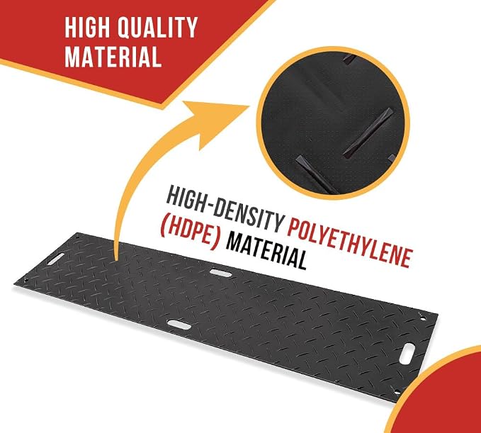 10 Pk 3' x 8' - 1/2" Thick Heavy Duty Ground Protection Mats - Easily Supports - Image 5