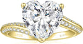 Elspeth 925 Sterling Silver Heart Engagement Ring for Women Heart Cut Cubic Zirconia Promise Ring Size 4-10